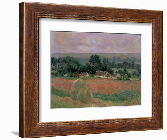 Haystack at Giverny, 1886-Claude Monet-Framed Giclee Print