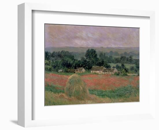 Haystack at Giverny, 1886-Claude Monet-Framed Giclee Print