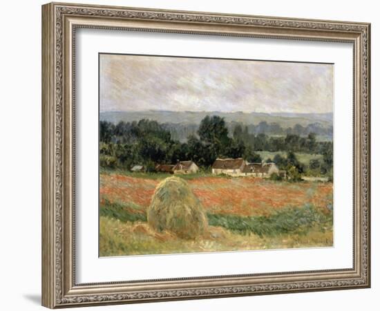 Haystack at Giverny, 1886-Claude Monet-Framed Giclee Print