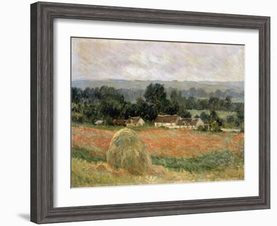 Haystack at Giverny, 1886-Claude Monet-Framed Giclee Print