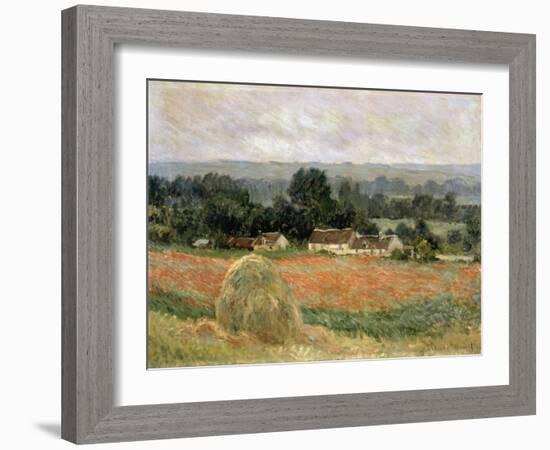 Haystack at Giverny, 1886-Claude Monet-Framed Giclee Print