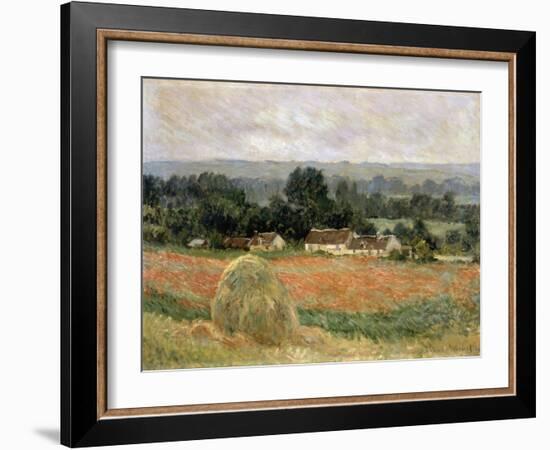 Haystack at Giverny, 1886-Claude Monet-Framed Giclee Print