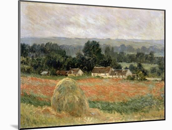 Haystack at Giverny, 1886-Claude Monet-Mounted Giclee Print