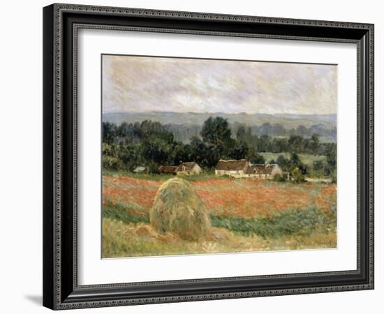 Haystack at Giverny, 1886-Claude Monet-Framed Giclee Print