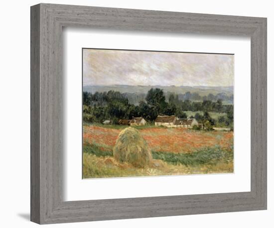 Haystack at Giverny, 1886-Claude Monet-Framed Premium Giclee Print