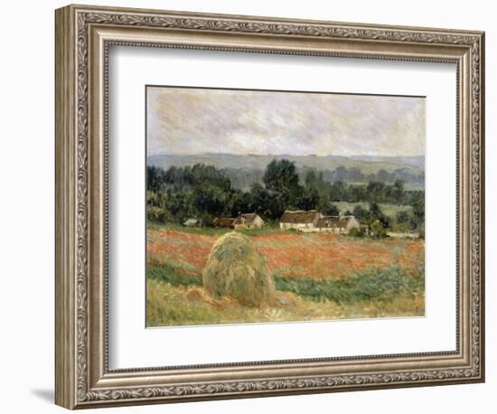 Haystack at Giverny, 1886-Claude Monet-Framed Giclee Print