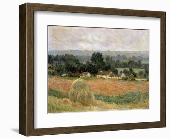 Haystack at Giverny, 1886-Claude Monet-Framed Giclee Print