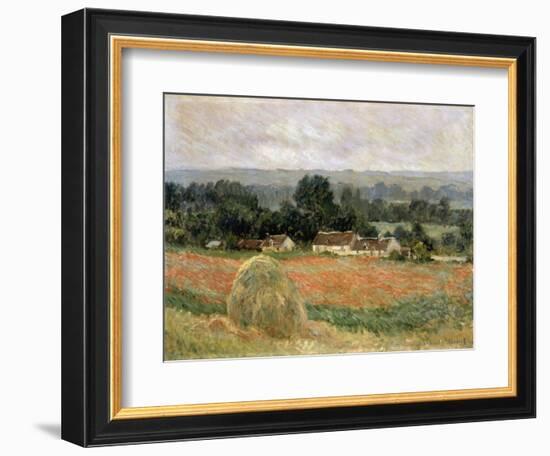 Haystack at Giverny, 1886-Claude Monet-Framed Giclee Print