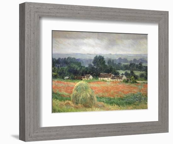 Haystack at Giverny, 1886-Claude Monet-Framed Premium Giclee Print