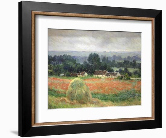 Haystack at Giverny, 1886-Claude Monet-Framed Premium Giclee Print