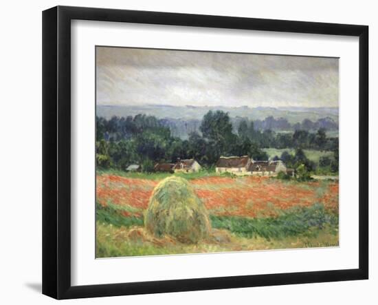 Haystack at Giverny, 1886-Claude Monet-Framed Giclee Print