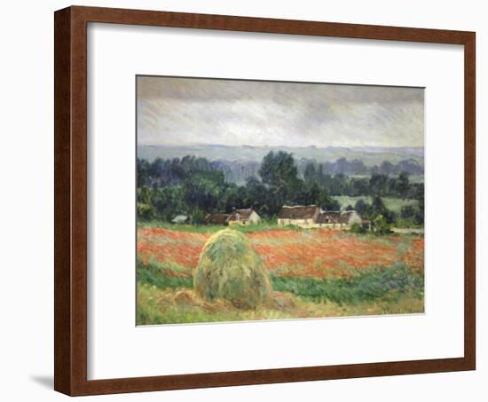 Haystack at Giverny, 1886-Claude Monet-Framed Giclee Print