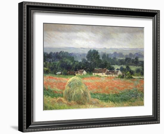 Haystack at Giverny, 1886-Claude Monet-Framed Giclee Print