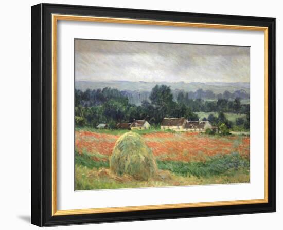 Haystack at Giverny, 1886-Claude Monet-Framed Giclee Print