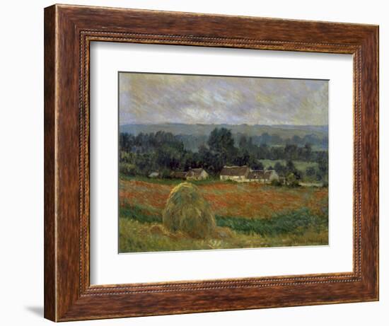 Haystack at Giverny-Claude Monet-Framed Premium Giclee Print