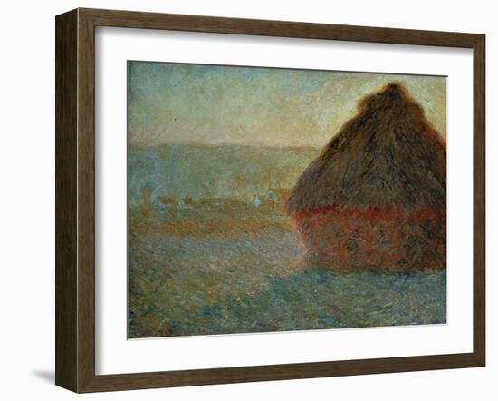 Haystack at Sunset-Claude Monet-Framed Giclee Print