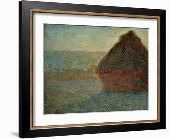 Haystack at Sunset-Claude Monet-Framed Giclee Print