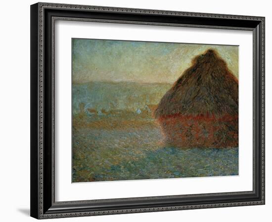 Haystack at Sunset-Claude Monet-Framed Giclee Print