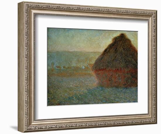 Haystack at Sunset-Claude Monet-Framed Giclee Print