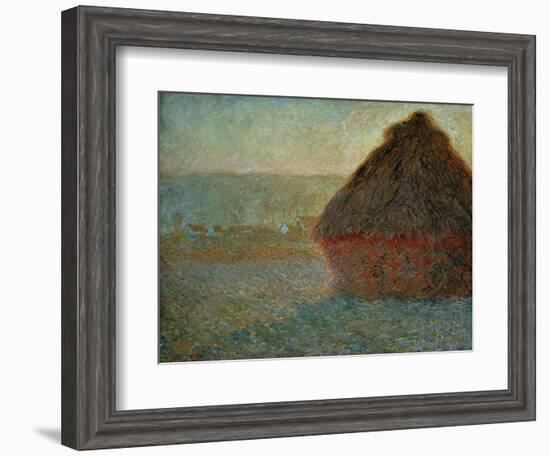 Haystack at Sunset-Claude Monet-Framed Giclee Print