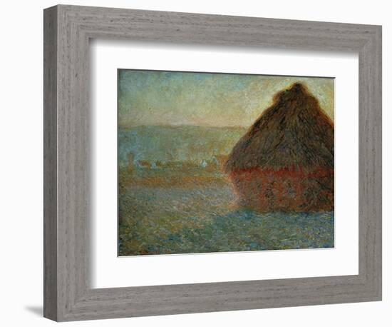 Haystack at Sunset-Claude Monet-Framed Giclee Print