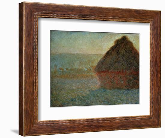 Haystack at Sunset-Claude Monet-Framed Giclee Print