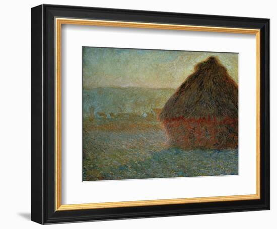 Haystack at Sunset-Claude Monet-Framed Giclee Print