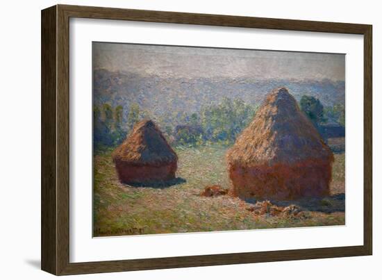 Haystack, End of Summer, 1891 (Oil on Canvas)-Claude Monet-Framed Giclee Print