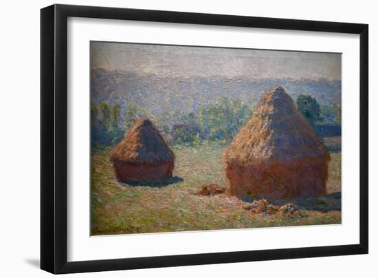 Haystack, End of Summer, 1891 (Oil on Canvas)-Claude Monet-Framed Giclee Print