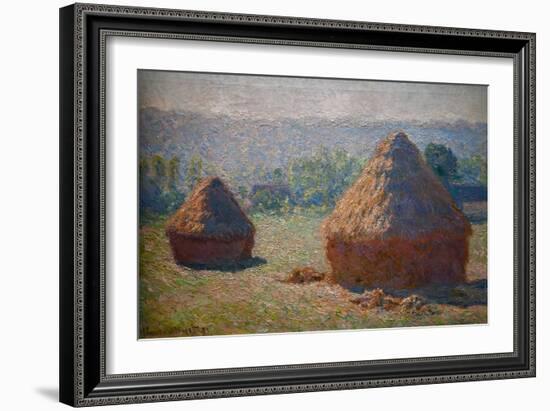 Haystack, End of Summer, 1891 (Oil on Canvas)-Claude Monet-Framed Giclee Print