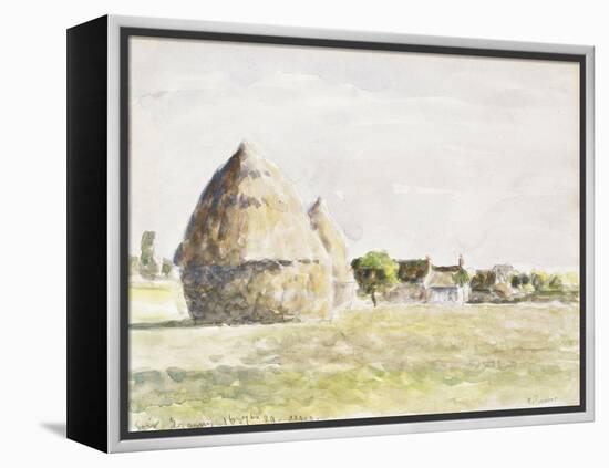 Haystack, Eragny Evening; La Meule De Foin, Soir Eragny, 1889-Camille Pissarro-Framed Premier Image Canvas