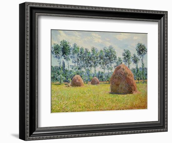 Haystack in Giverny, 1884-Claude Monet-Framed Giclee Print