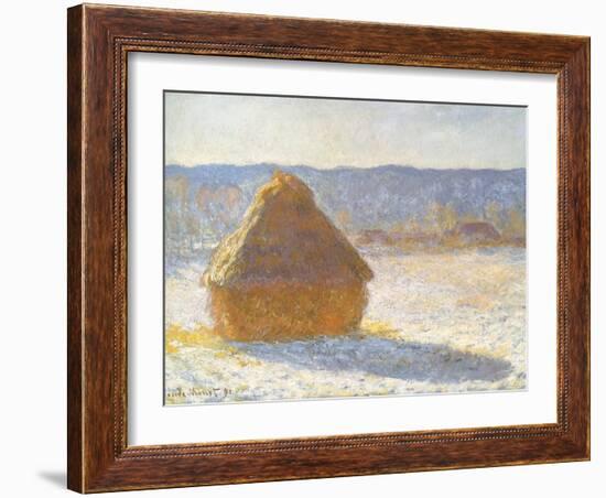 Haystack in Winter, 1891-Claude Monet-Framed Giclee Print