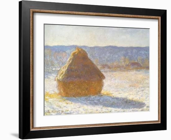 Haystack in Winter, 1891-Claude Monet-Framed Giclee Print