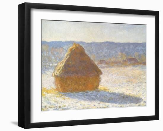 Haystack in Winter, 1891-Claude Monet-Framed Giclee Print