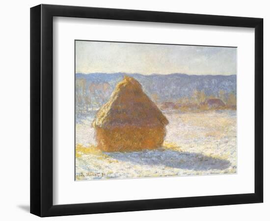 Haystack in Winter, 1891-Claude Monet-Framed Giclee Print