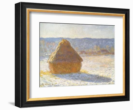 Haystack in Winter, 1891-Claude Monet-Framed Giclee Print