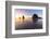 Haystack Rock and The Needles at sunset, with textured sand in the foreground-francesco vaninetti-Framed Photographic Print