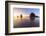 Haystack Rock and The Needles at sunset, with textured sand in the foreground-francesco vaninetti-Framed Photographic Print