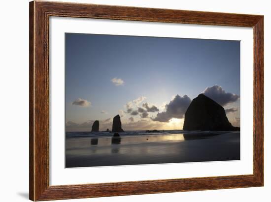 Haystack Rock at Sunset, Cannon Beach, Oregon, USA-Jamie & Judy Wild-Framed Photographic Print