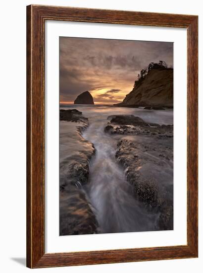 Haystack Rock at Sunset, Pacific City, Oregon, United States of America, North America-James-Framed Photographic Print