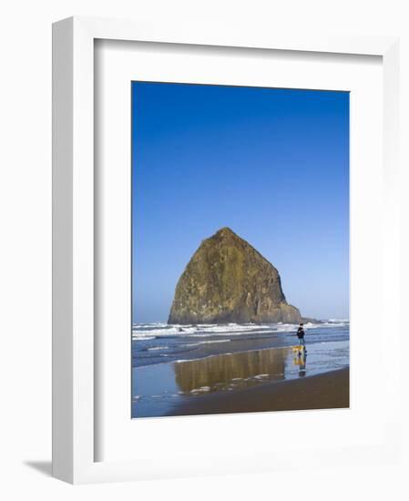 Haystack Rock, Cannon Beach, Oregon, United States of America, North America-Michael DeFreitas-Framed Photographic Print