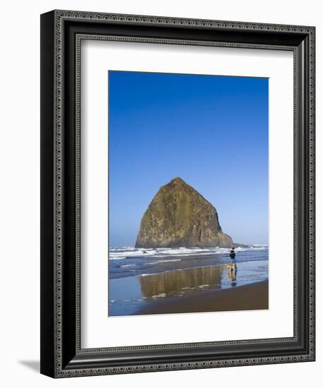 Haystack Rock, Cannon Beach, Oregon, United States of America, North America-Michael DeFreitas-Framed Photographic Print