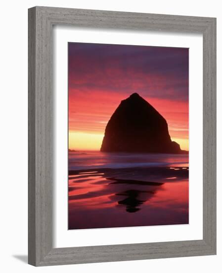 Haystack Rock, Cannon Beach, Oregon, USA-Adam Jones-Framed Photographic Print