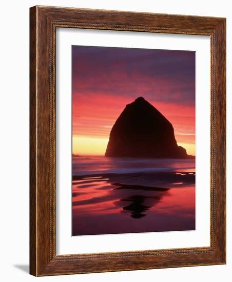 Haystack Rock, Cannon Beach, Oregon, USA-Adam Jones-Framed Photographic Print