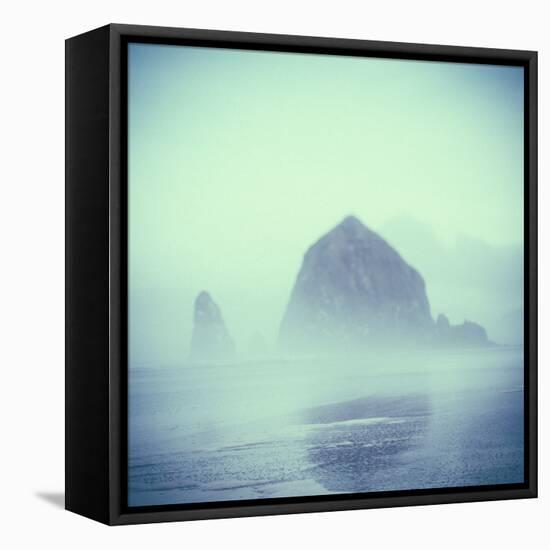 Haystack Rock In Cannon Beach, OR-Justin Bailie-Framed Premier Image Canvas