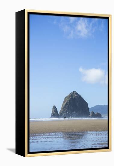 Haystack Rock In Cannon Beach, Oregon-Justin Bailie-Framed Premier Image Canvas