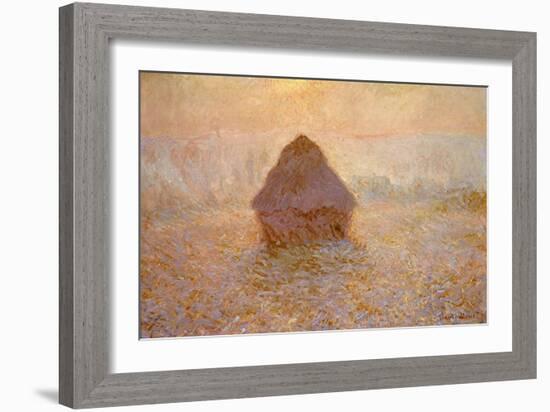 Haystack, Sun on the Mist (Meule, Soleil dans la Brume)-Claude Monet-Framed Giclee Print