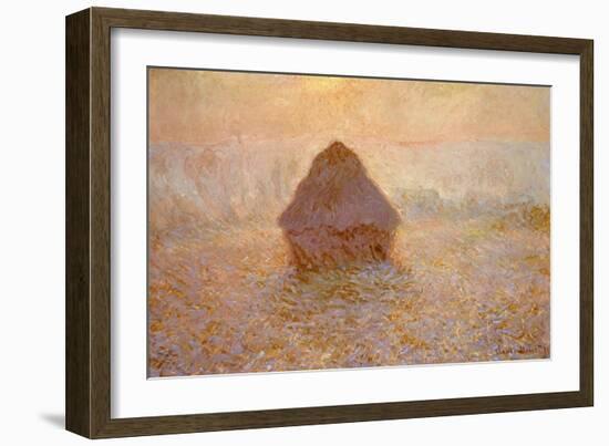 Haystack, Sun on the Mist (Meule, Soleil dans la Brume)-Claude Monet-Framed Giclee Print