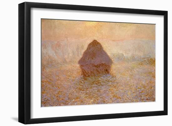 Haystack, Sun on the Mist (Meule, Soleil dans la Brume)-Claude Monet-Framed Giclee Print